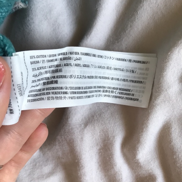 Hollister Turquoise / teal llama sweater - Picture 5 of 5